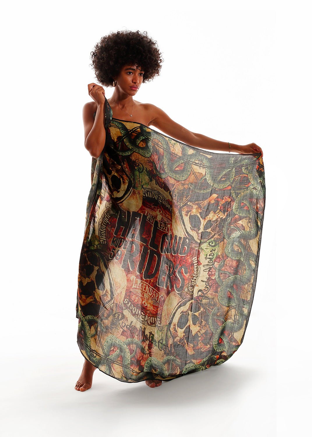 FOULARD RUDE RIDERS® UNISEXE MODÈLE HELL CLUB – bijoux fait main en argent 925 | Pitch & Néo