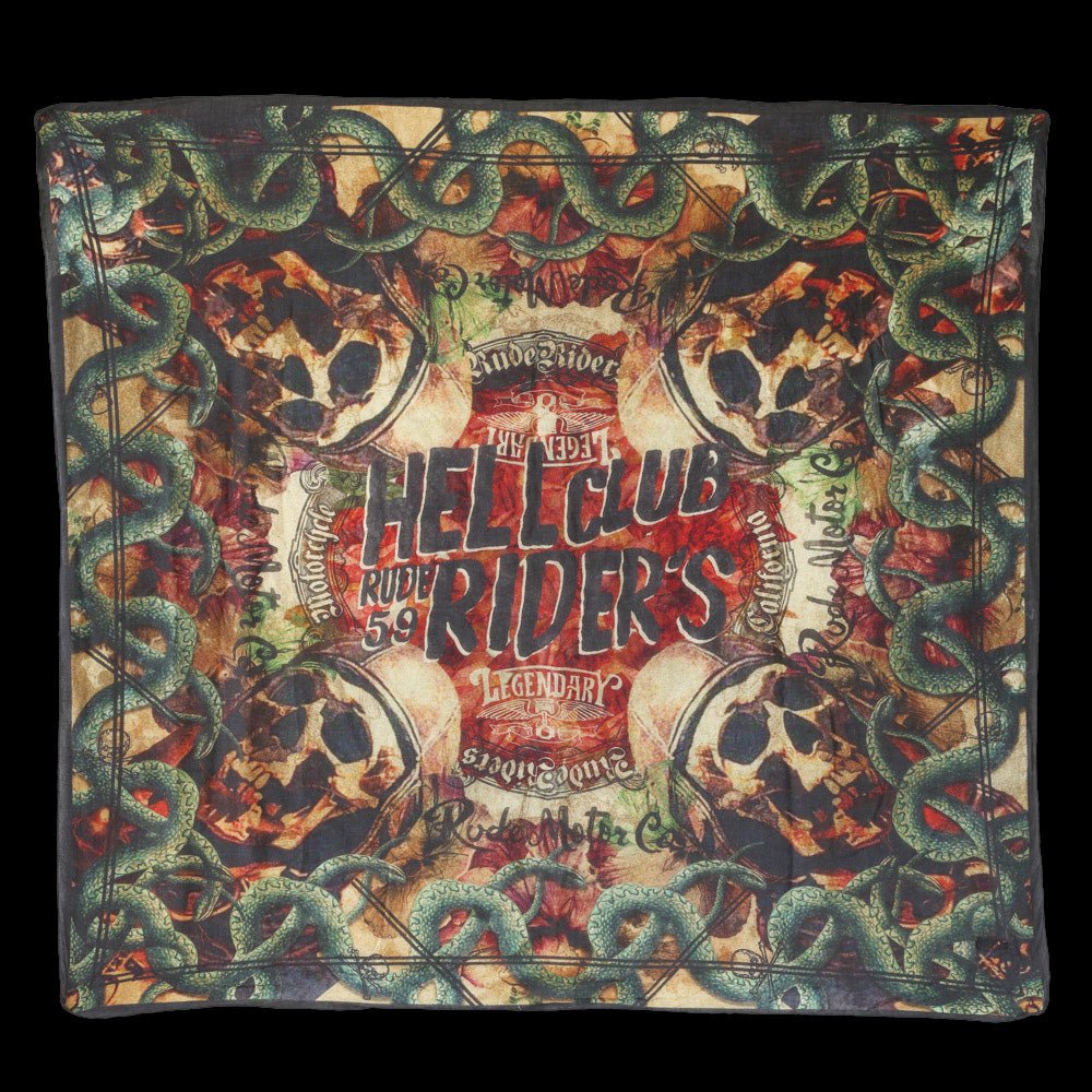 FOULARD RUDE RIDERS® UNISEXE MODÈLE HELL CLUB – bijoux fait main en argent 925 | Pitch & Néo