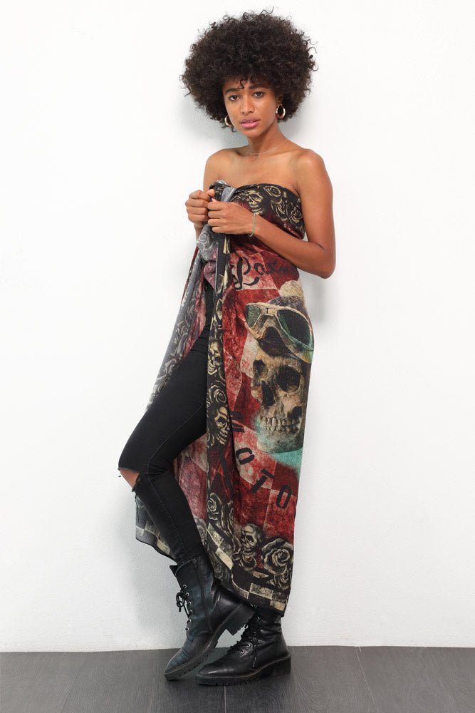 FOULARD RUDE RIDERS® UNISEXE MODÈLE MOTORCYCLES – bijoux fait main en argent 925 | Pitch & Néo