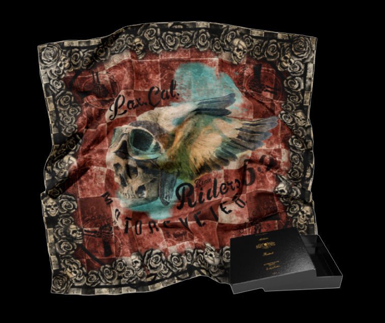 FOULARD RUDE RIDERS® UNISEXE MODÈLE MOTORCYCLES – bijoux fait main en argent 925 | Pitch & Néo