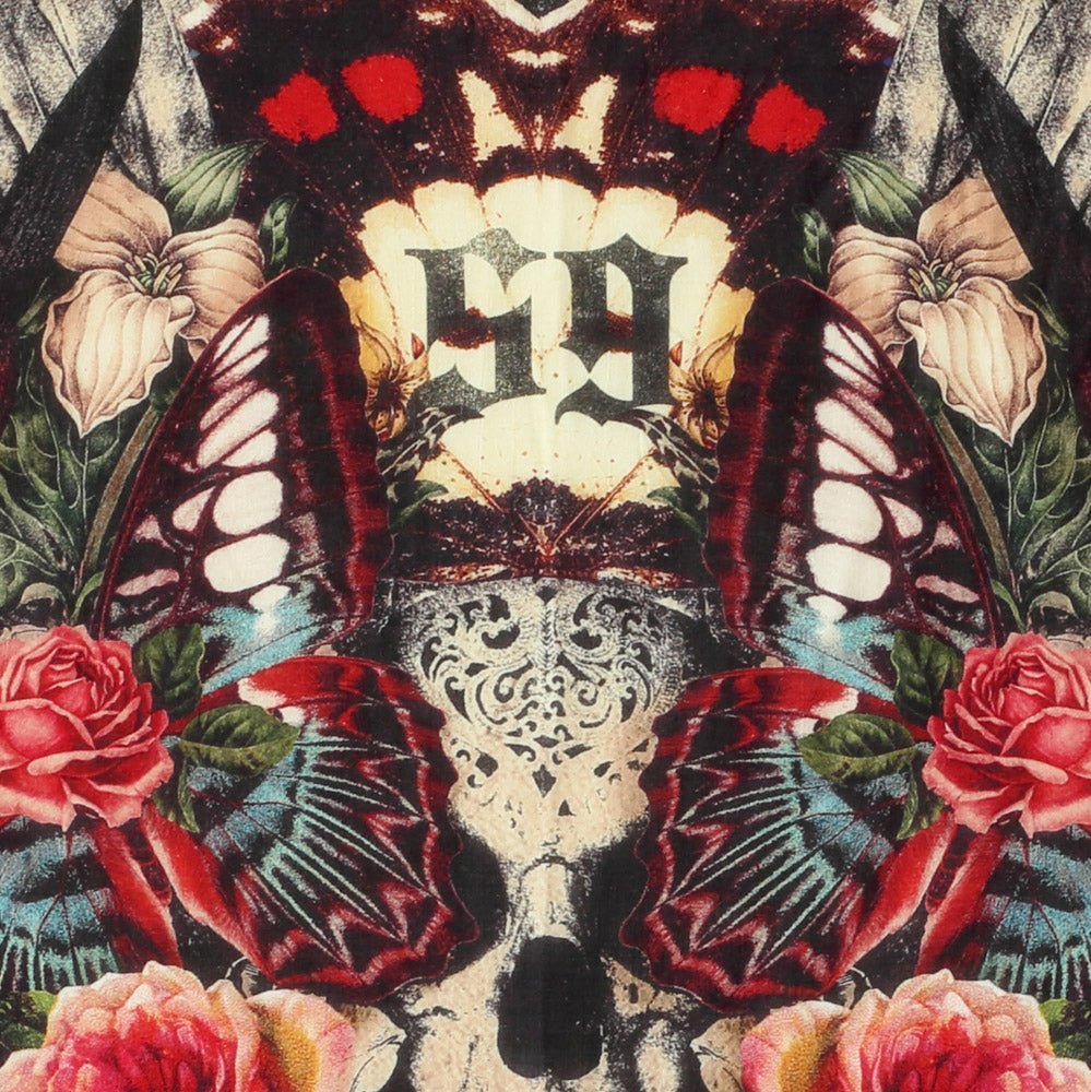 FOULARD RUDE RIDERS® UNISEXE MODÉLE SKULL AND ROSES – bijoux fait main en argent 925 | Pitch & Néo