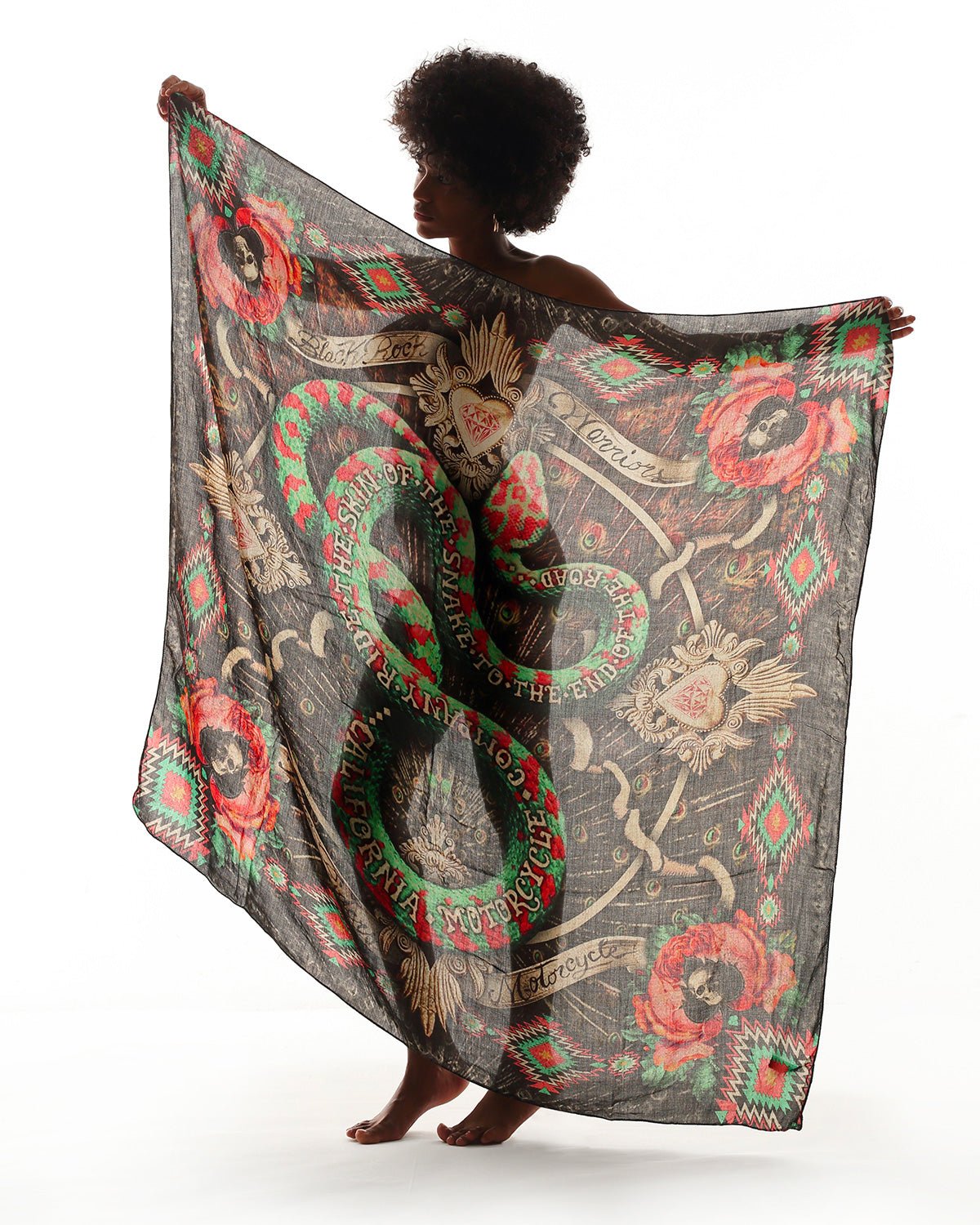 FOULARD RUDE RIDERS® UNISEXE MODÉLE SNAKE – bijoux fait main en argent 925 | Pitch & Néo