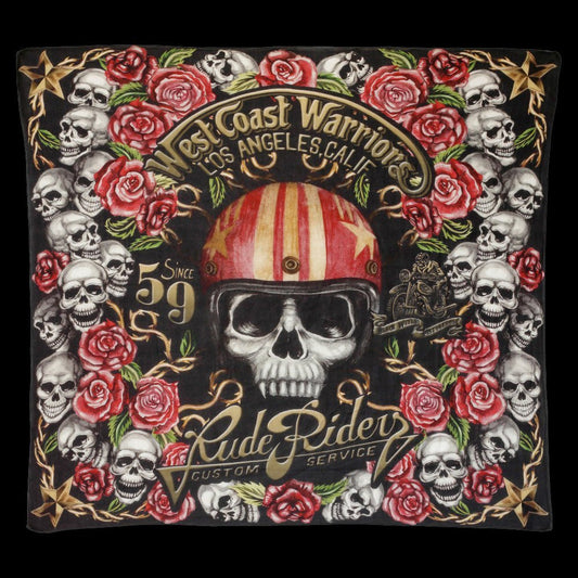 FOULARD RUDE RIDERS® UNISEXE MODÈLE WEST COAST – bijoux fait main en argent 925 | Pitch & Néo
